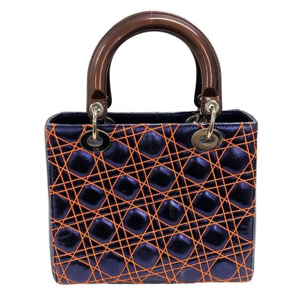 Dior Handbag Cannage Purple 2Way - Picture 1 of 12